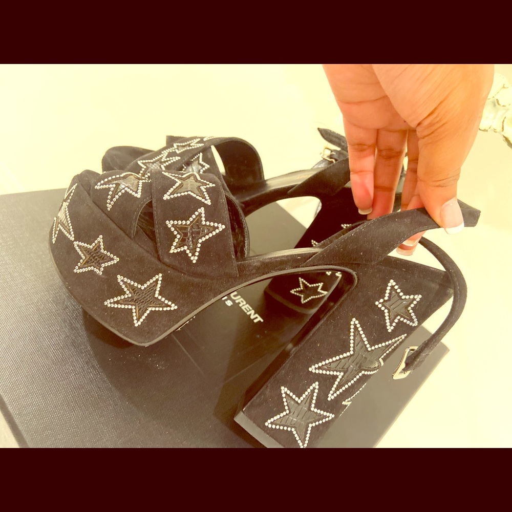 Saint Laurent Paris platform heel with starts. 35